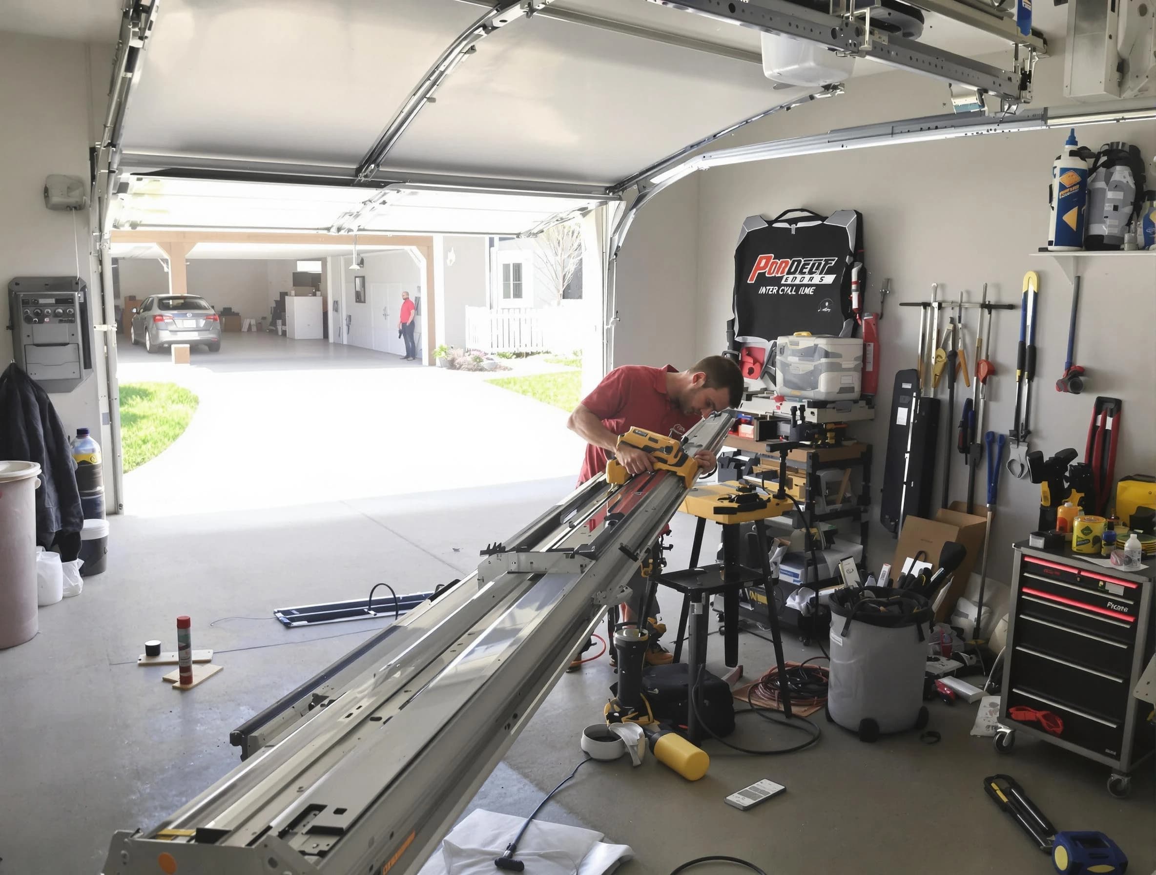Vinings Garage Door Repair expert performing track repair in Vinings